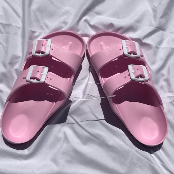 Pink Sandals with White Buckles - Picture 2 of 6